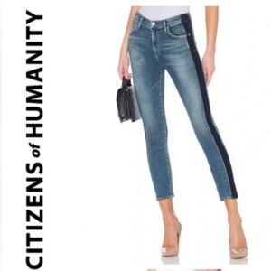 Citizens of Humanity rocket crop high rise skinny two toned stripe size 28